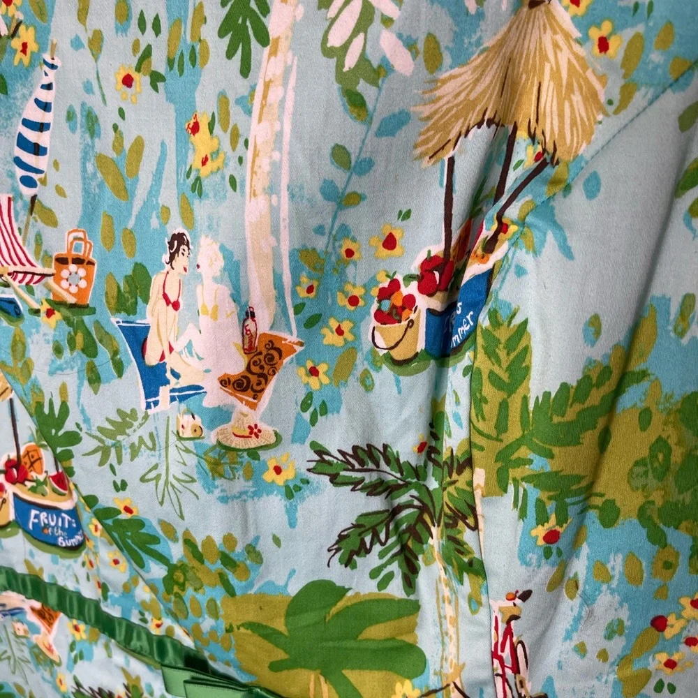 Sangria Multicolor Dress With Beach Print Sz 8 - Picture 4 of 5